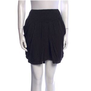 Saint Laurent Silk Mini Skirt Black Draped Designer YSL MEDIUM